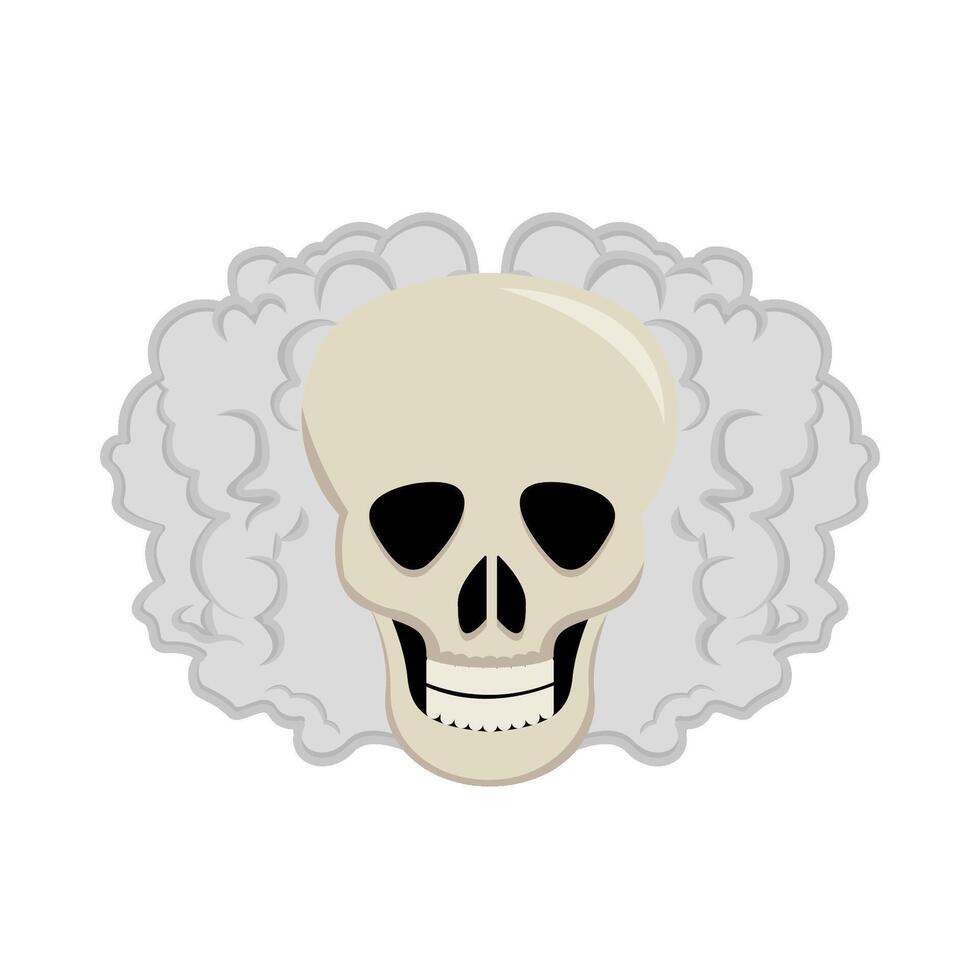 skull with smoke illustration vector