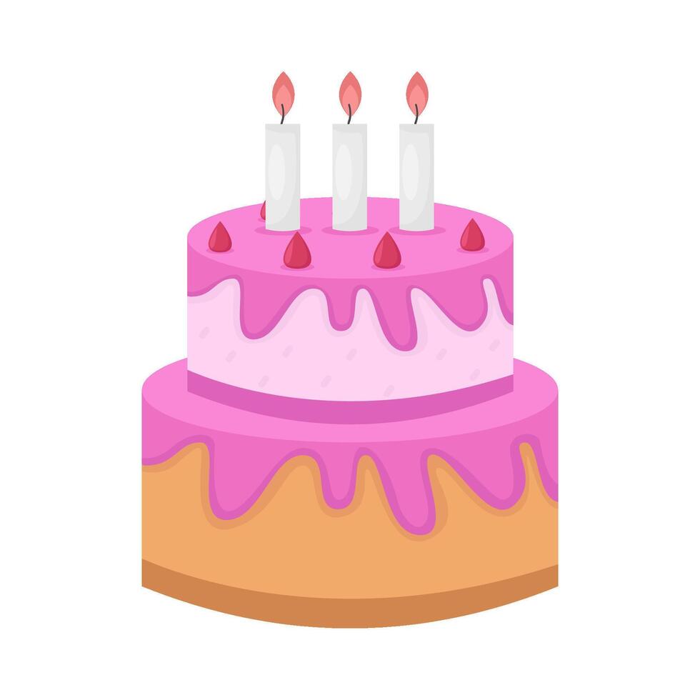 ilustración de pastel de cumpleaños vector