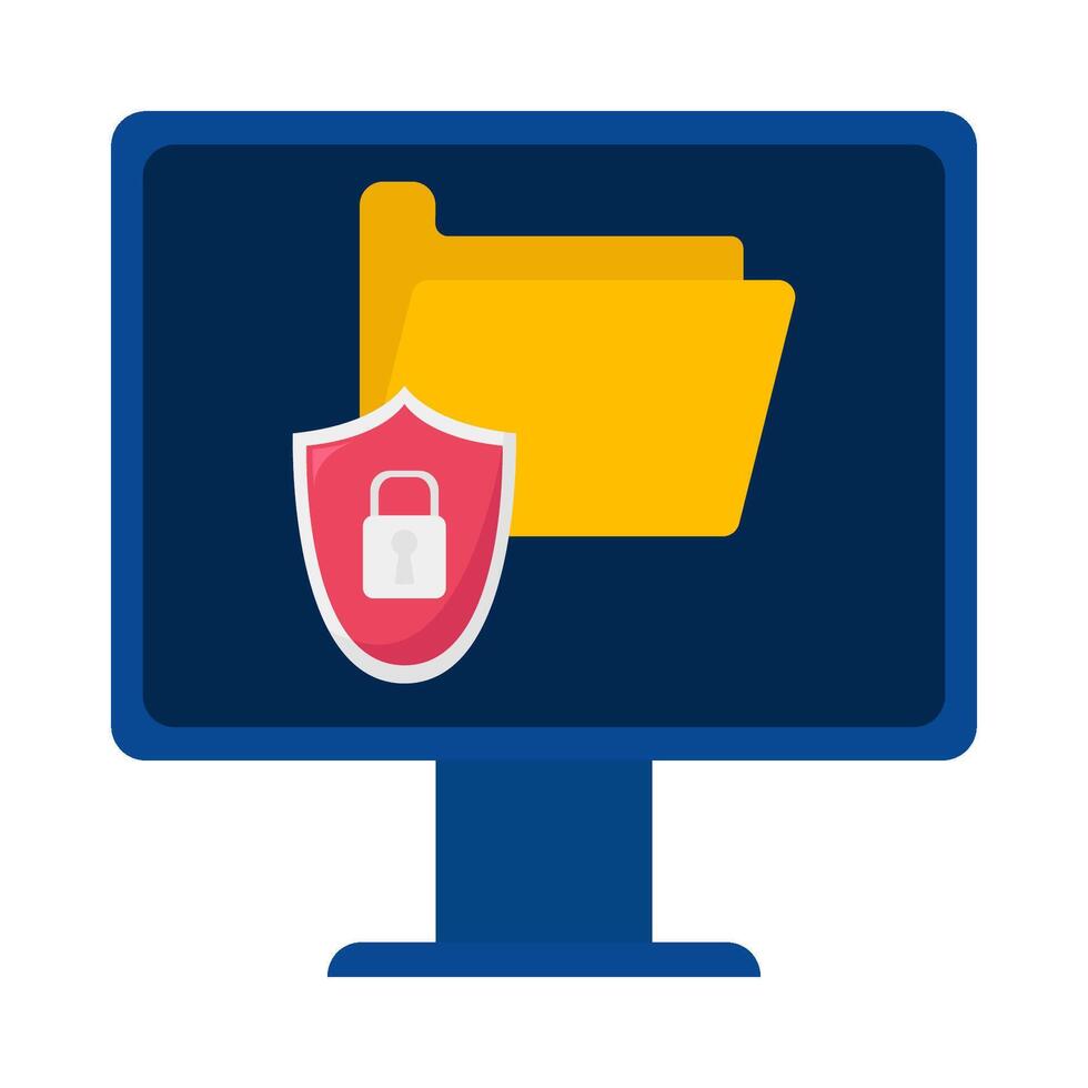 cyber security folder in computer illustration vector