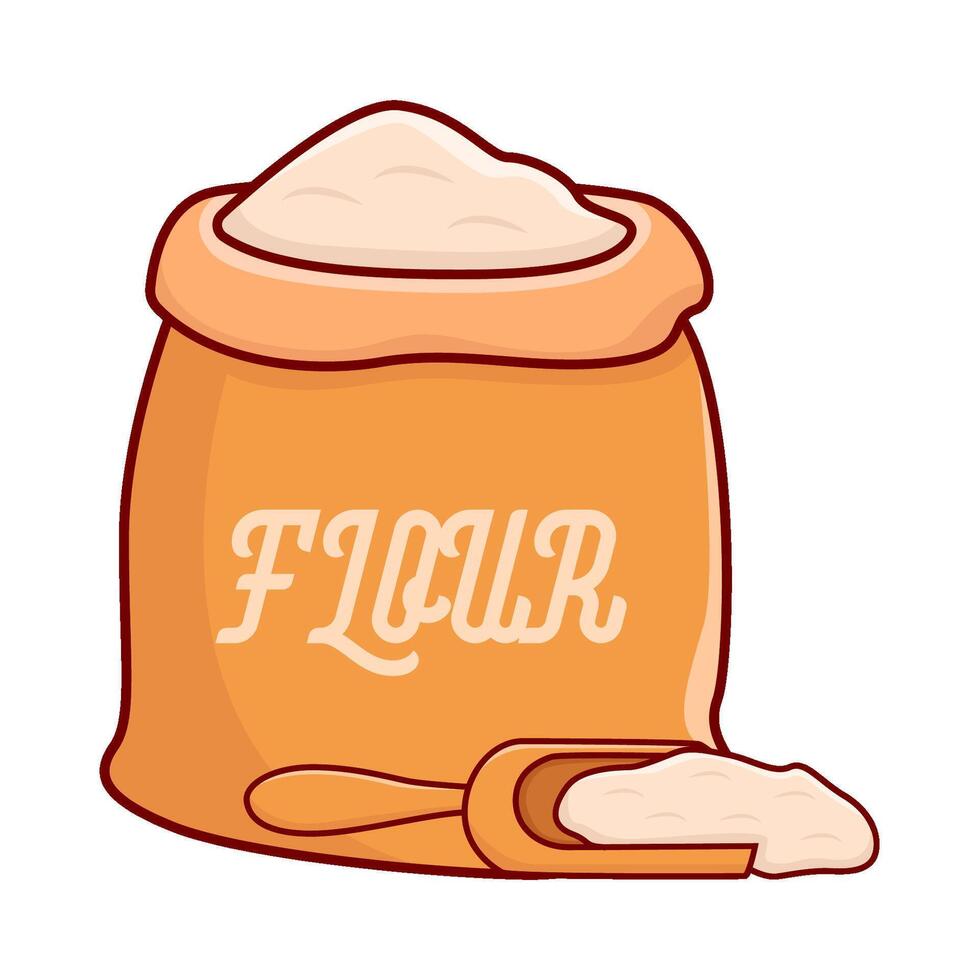 flour bag with scope illustration vector