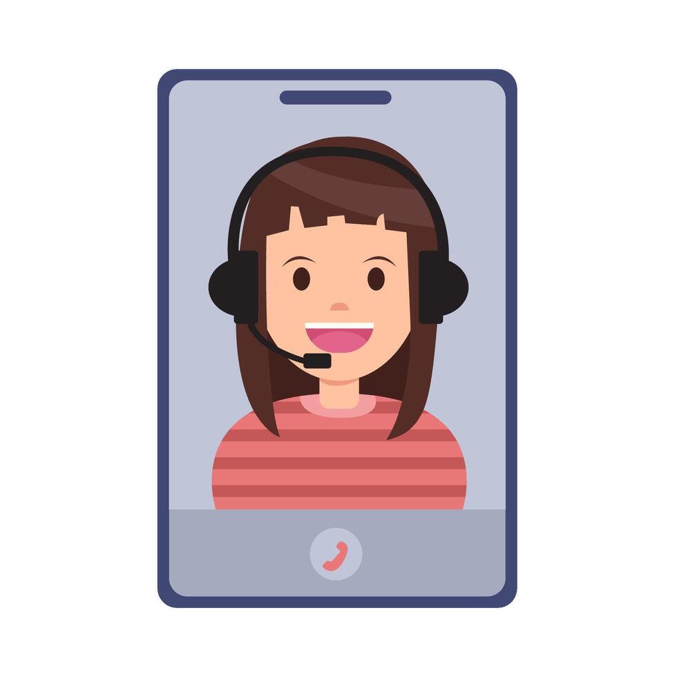 call center in mobile phone illustration vector