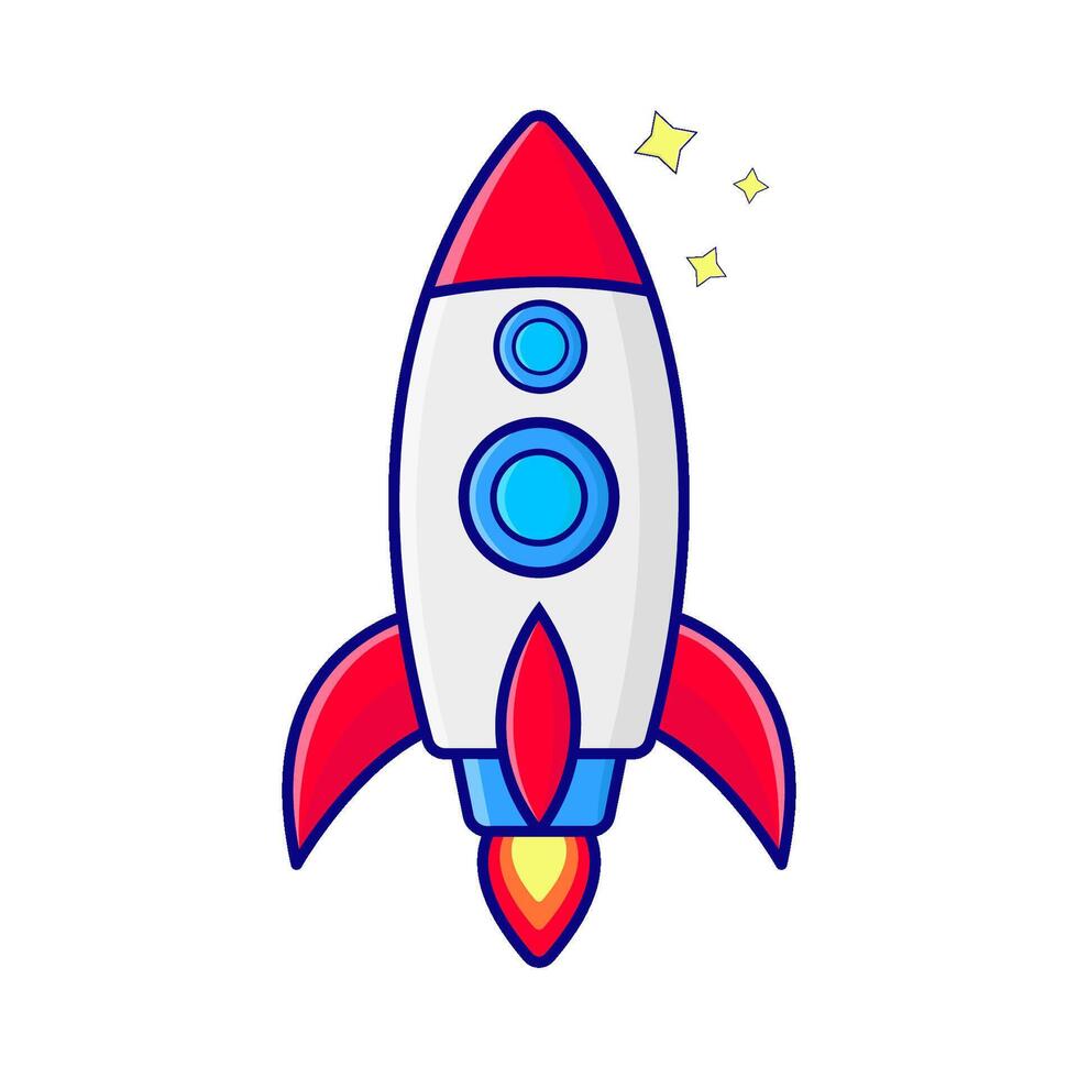 rocket fly illustration vector