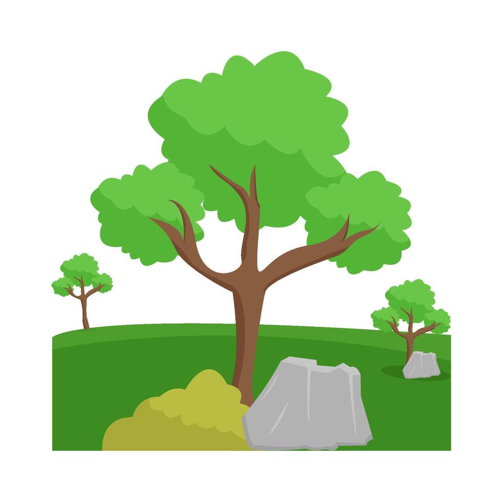tree in garden illustration vector