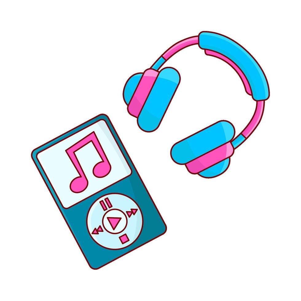 headphone with mp3 music illustration vector