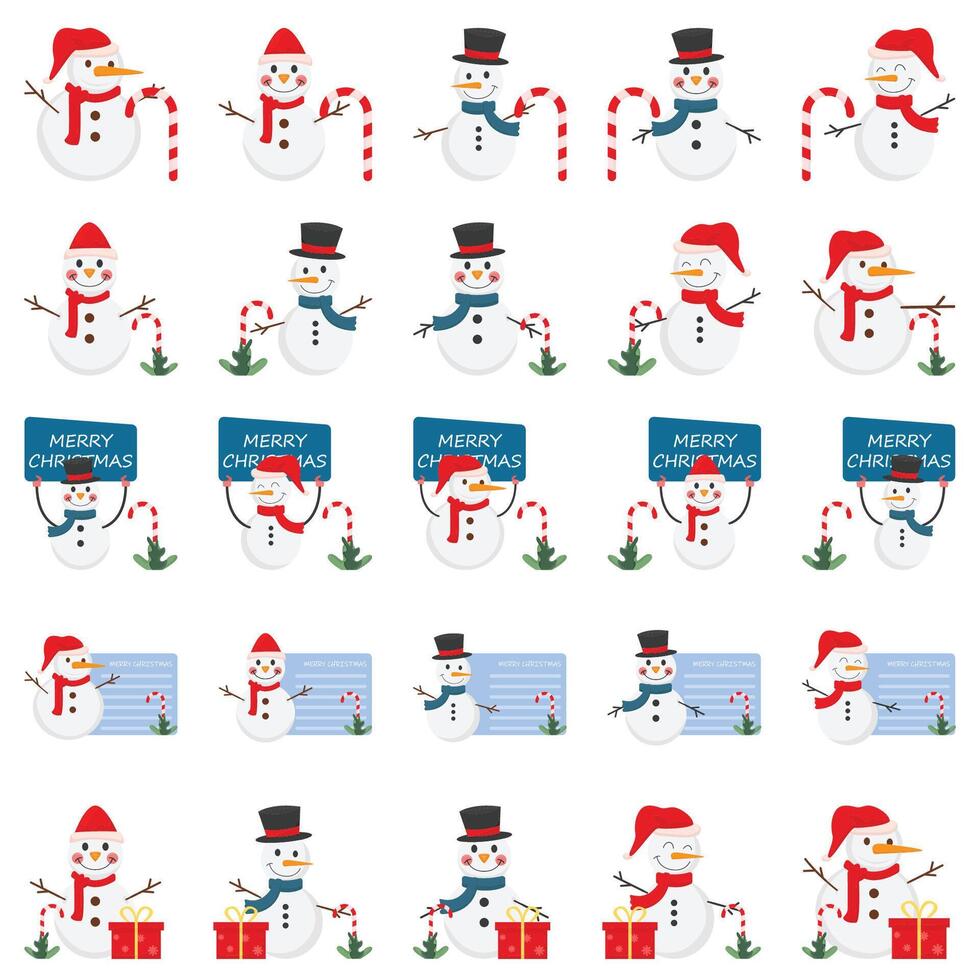 snowman pack illustration vector