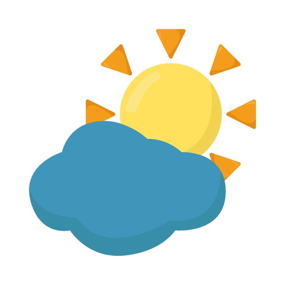 sun with cloudy sky illustration vector
