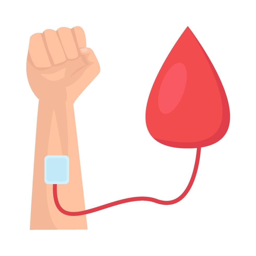 blood infusion hand illustration vector
