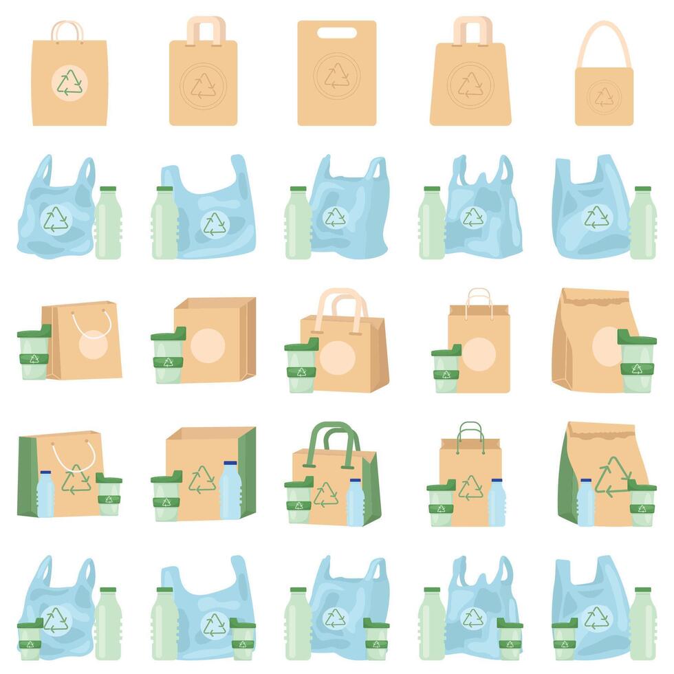 plastic bag pack illustration vector