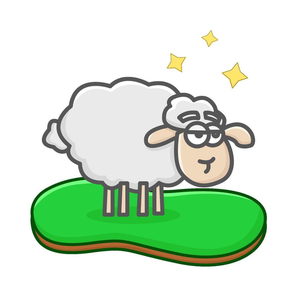 sheep in farm illustration vector