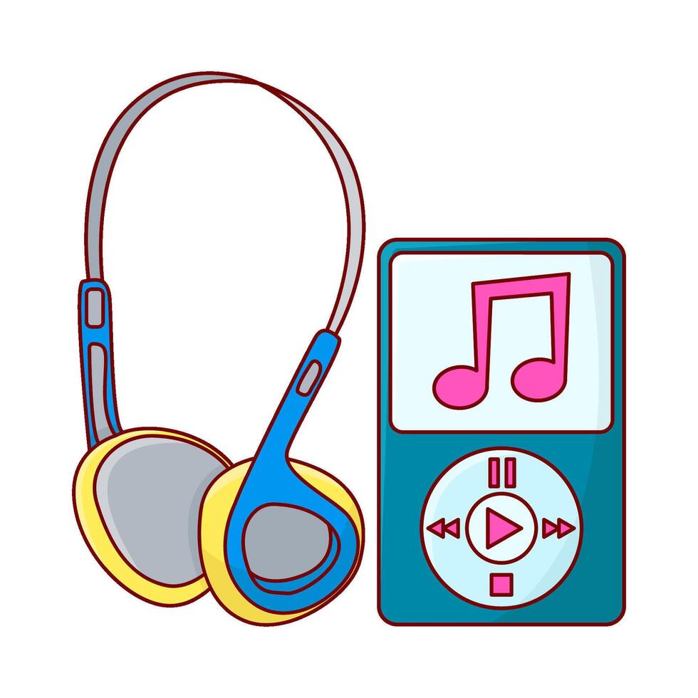 headphone with mp3 music illustration vector