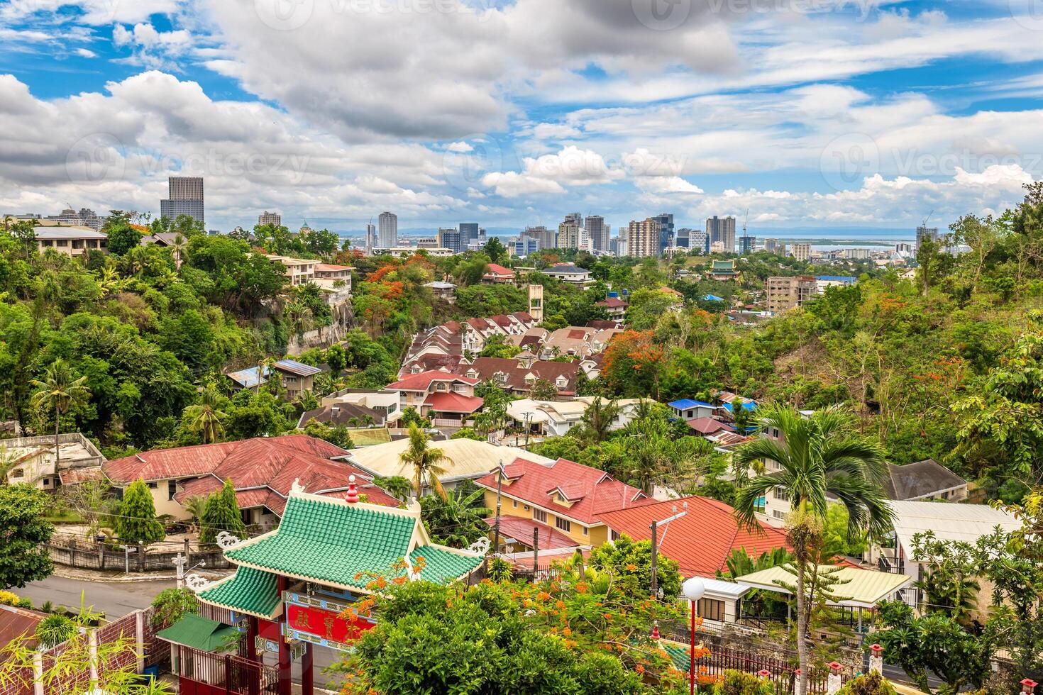 Scenery of Cebu city fromTaoist Temple in Philippines photo