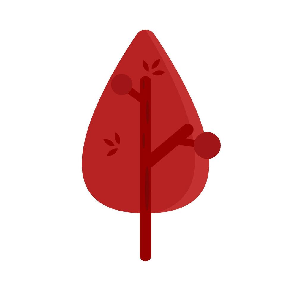 árbol rojo ilustración vector