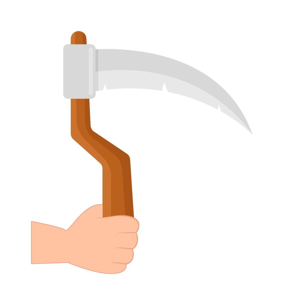 sickle in hand illustration vector