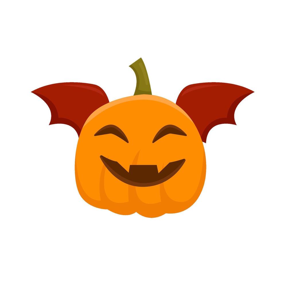 pumpkin halloween bat illustration vector