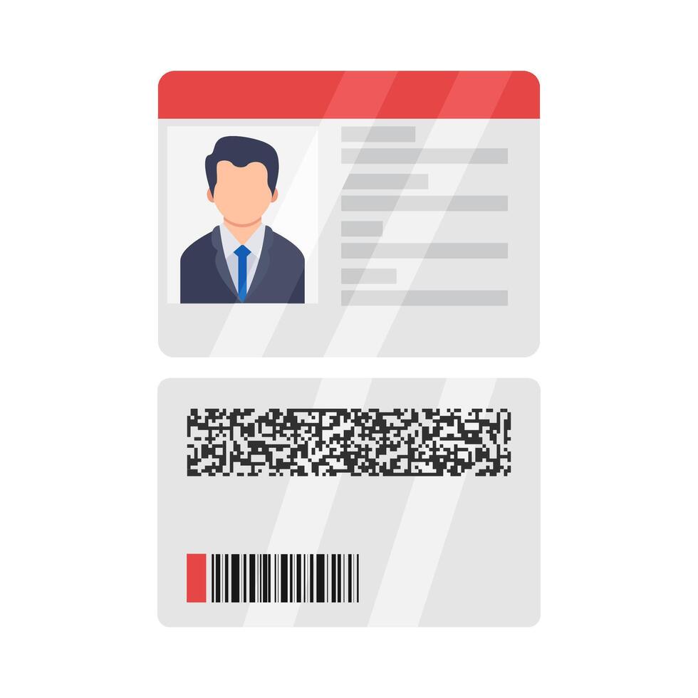 id card with code id card illustration vector