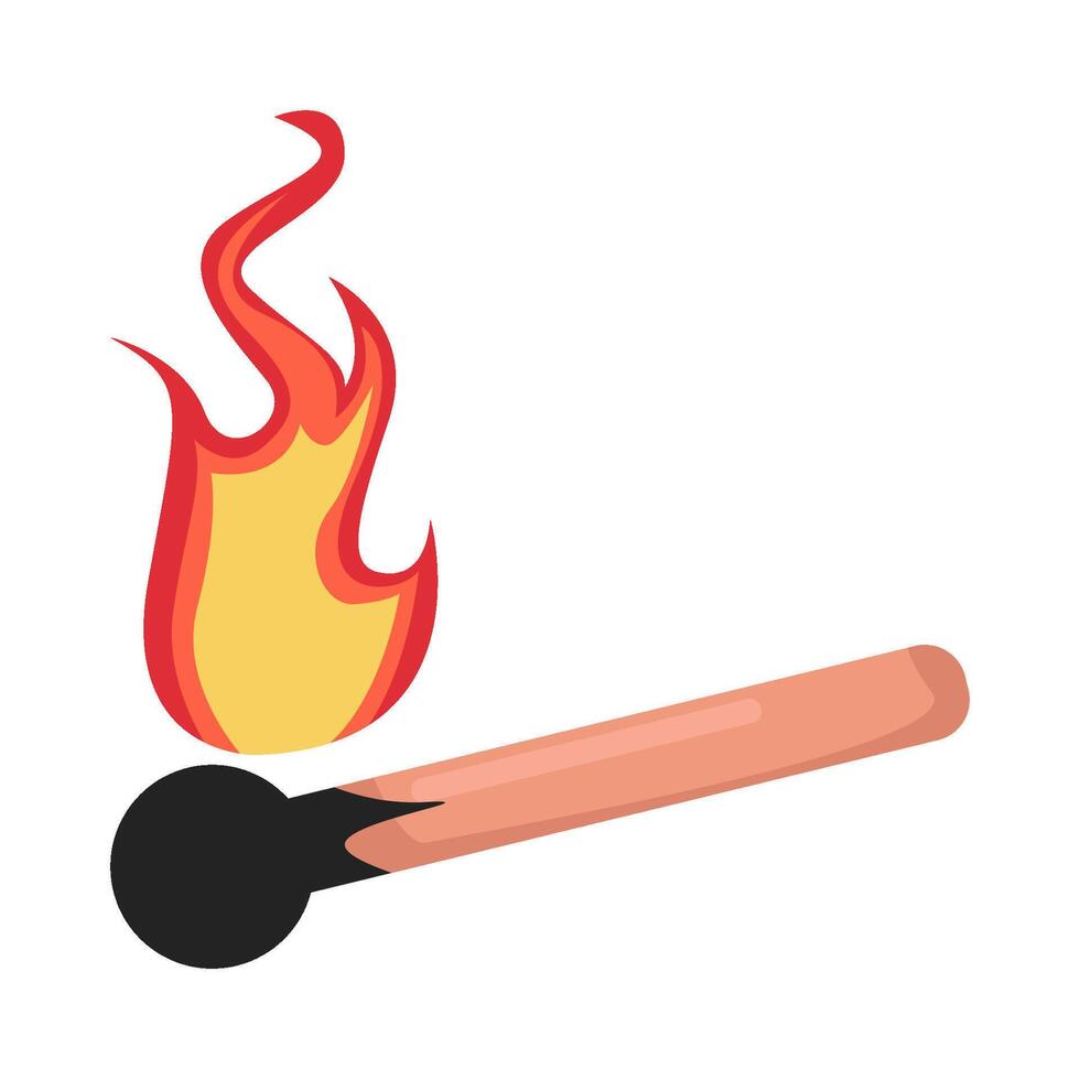 fire in match illustration vector