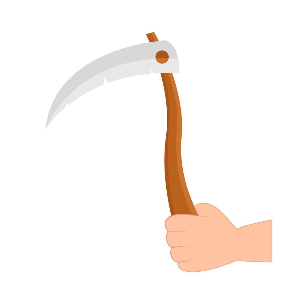 sickle in hand illustration vector