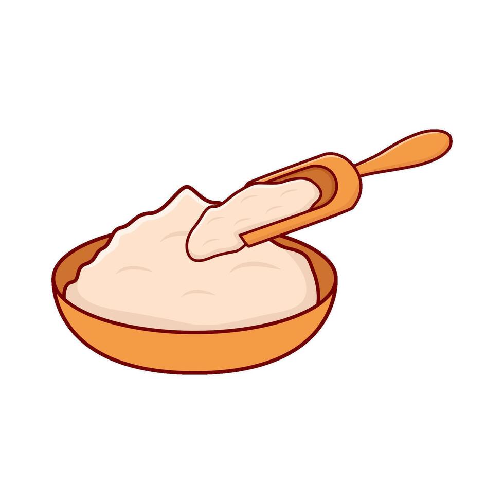 flour in plate with scope illustration vector