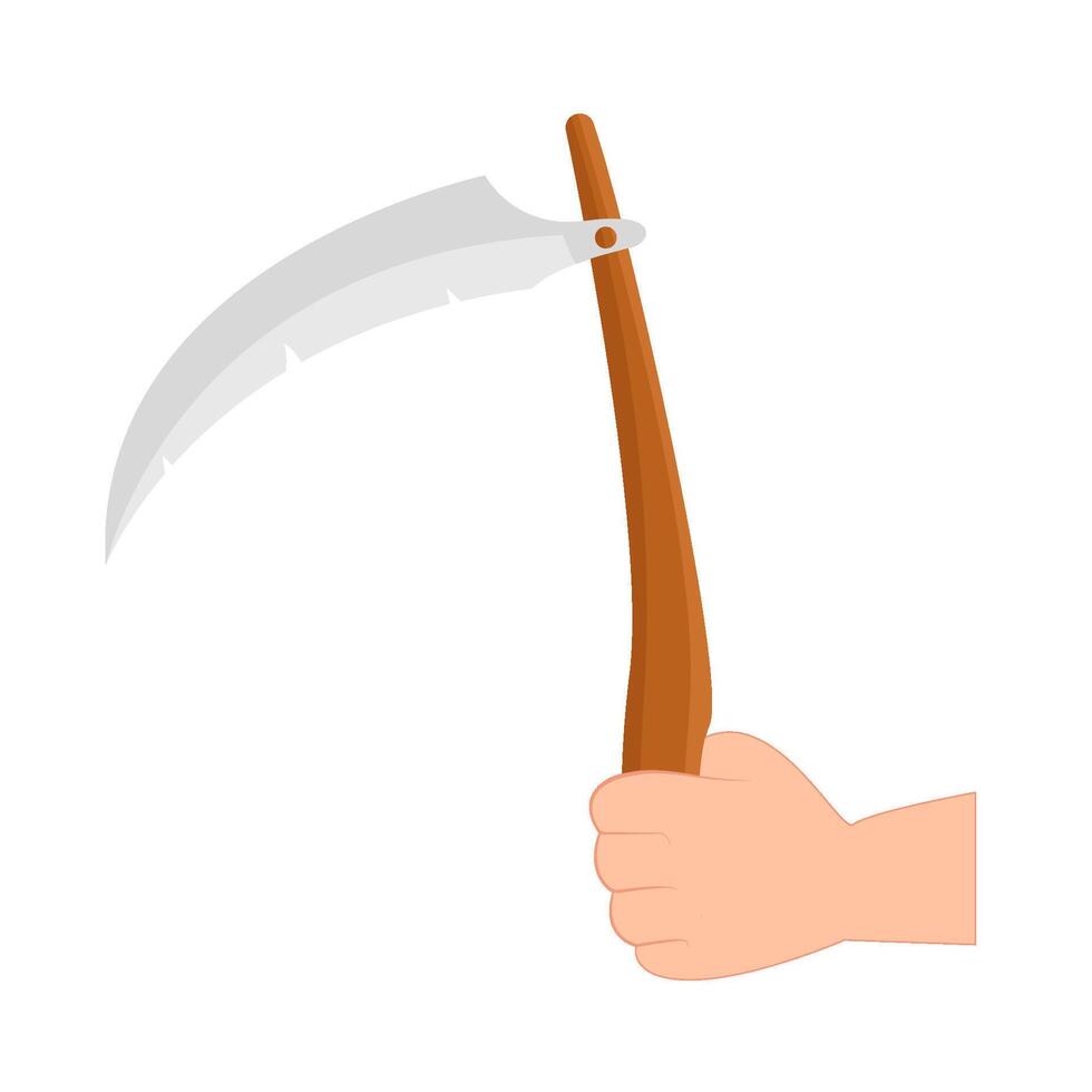 sickle in hand illustration vector