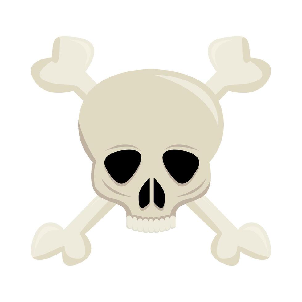 skull with bone illustration vector