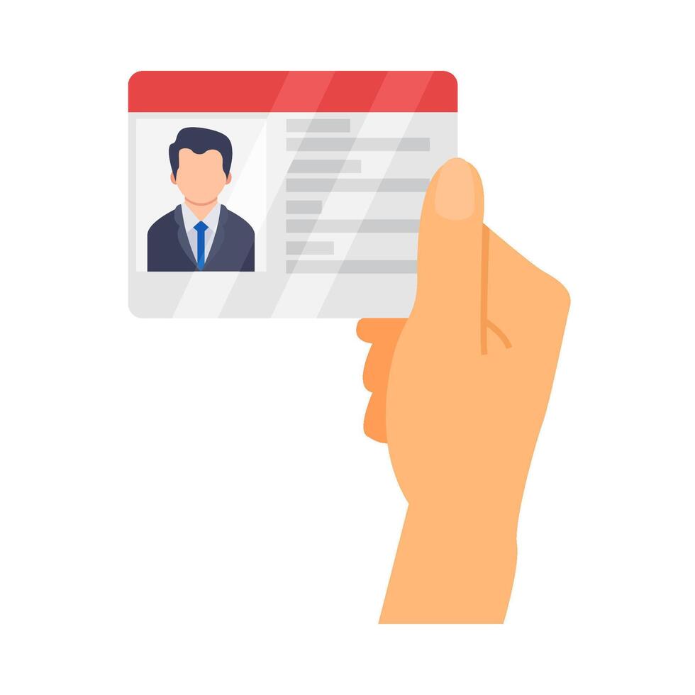 id card in hand illustration vector