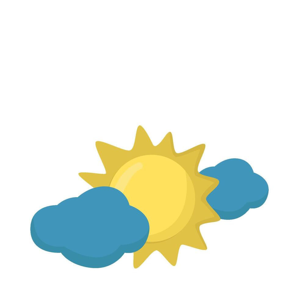 sun with cloudy sky illustration vector