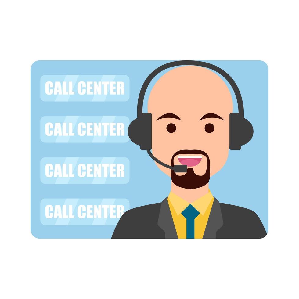 call center with background illustration vector