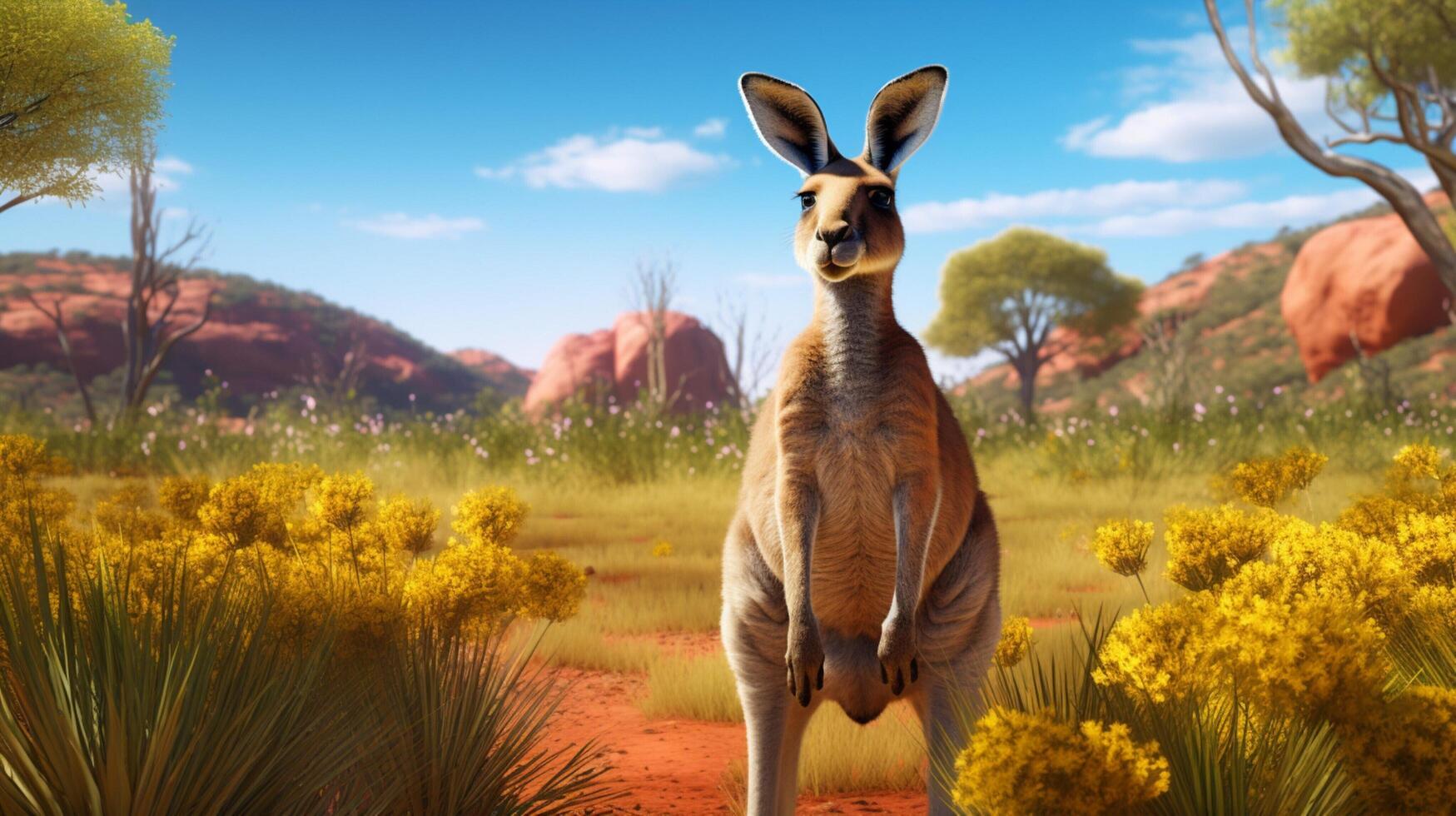 AI generated kangaroo high quality image photo