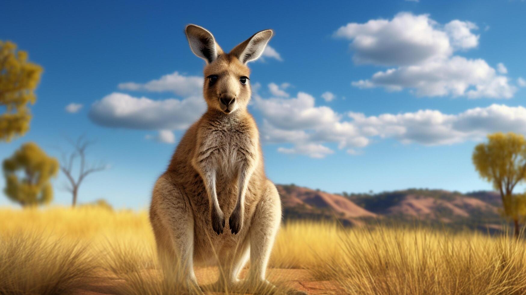 AI generated kangaroo high quality image photo