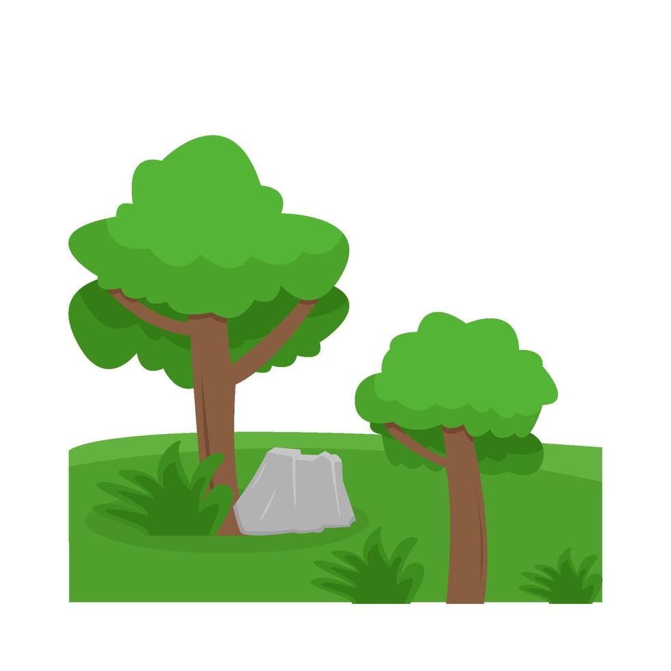 tree in garden illustration vector