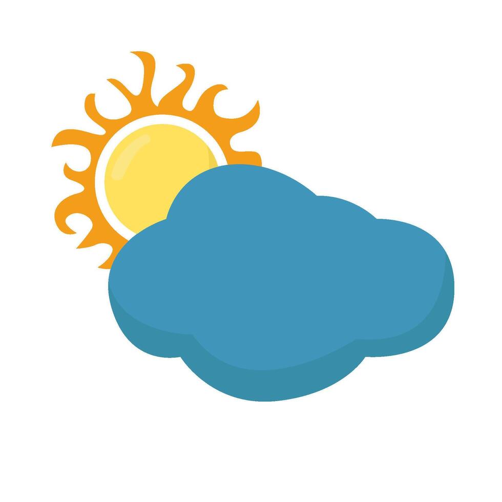 sun with cloudy sky illustration vector