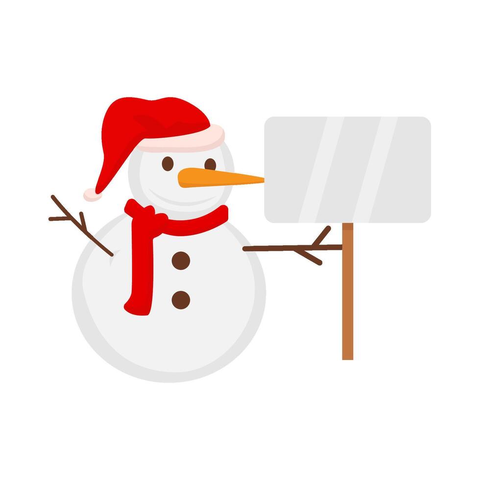 snowman with board illustration vector