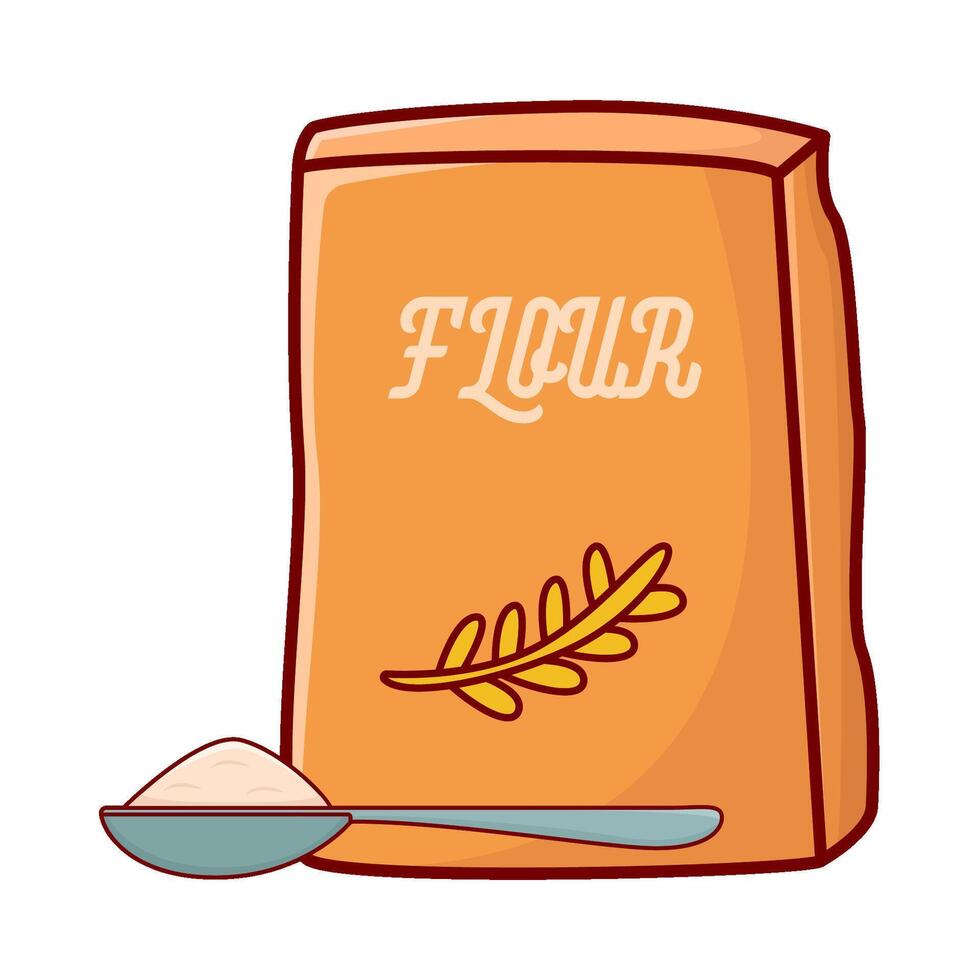 flour box with spoon illustration vector