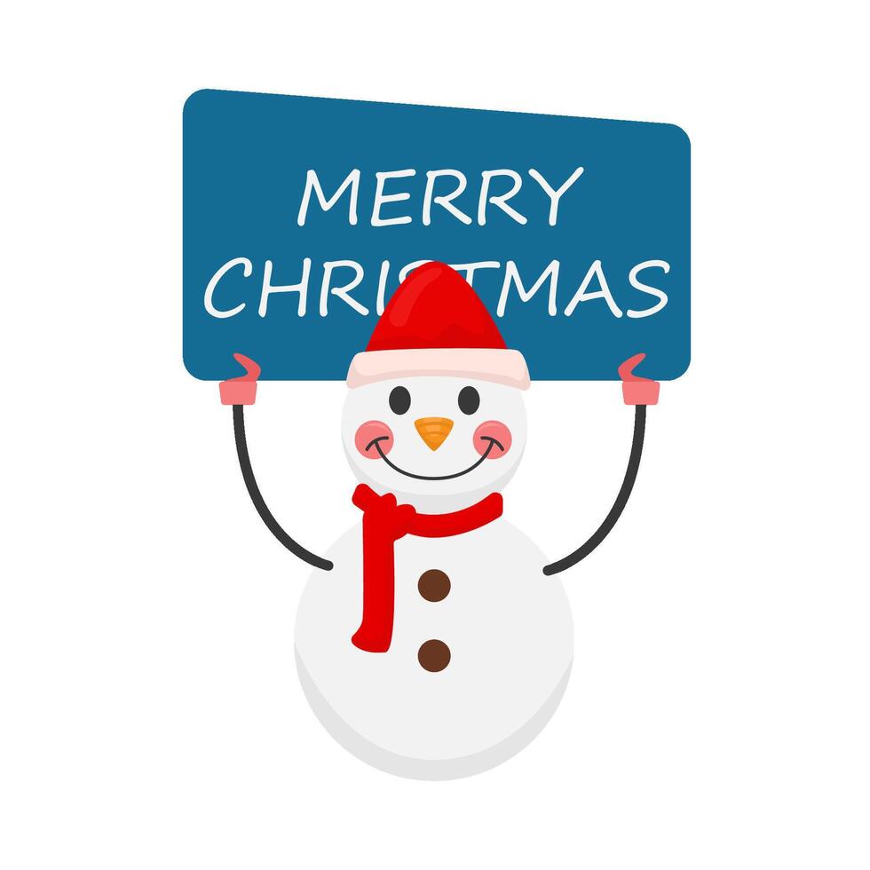 banners merry christmas in snowman illustration vector