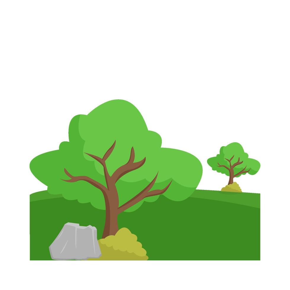 tree in garden illustration vector