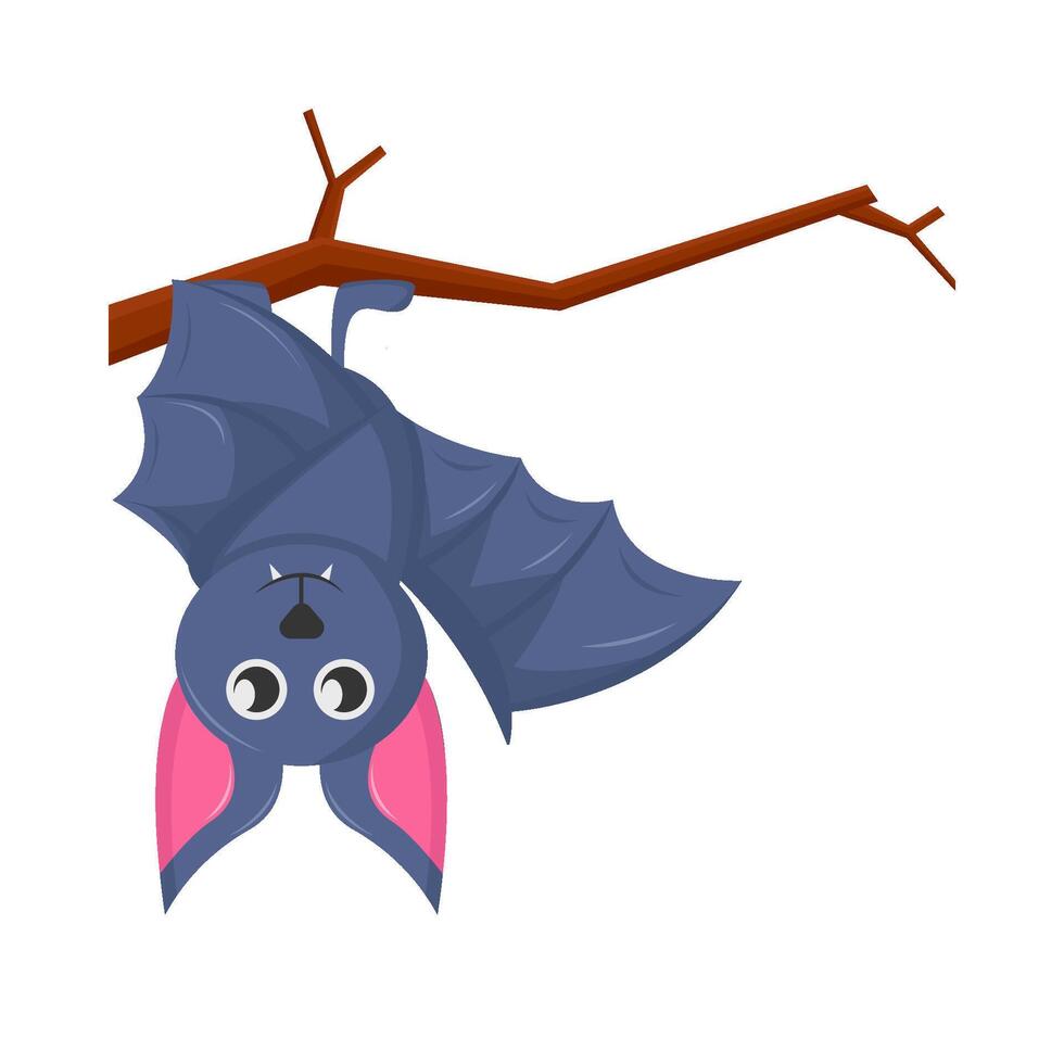bat in twigs illustration vector
