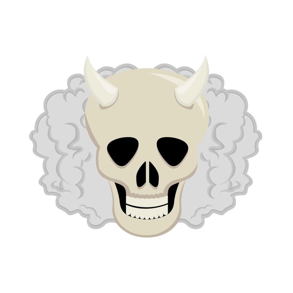 skull with smoke illustration vector