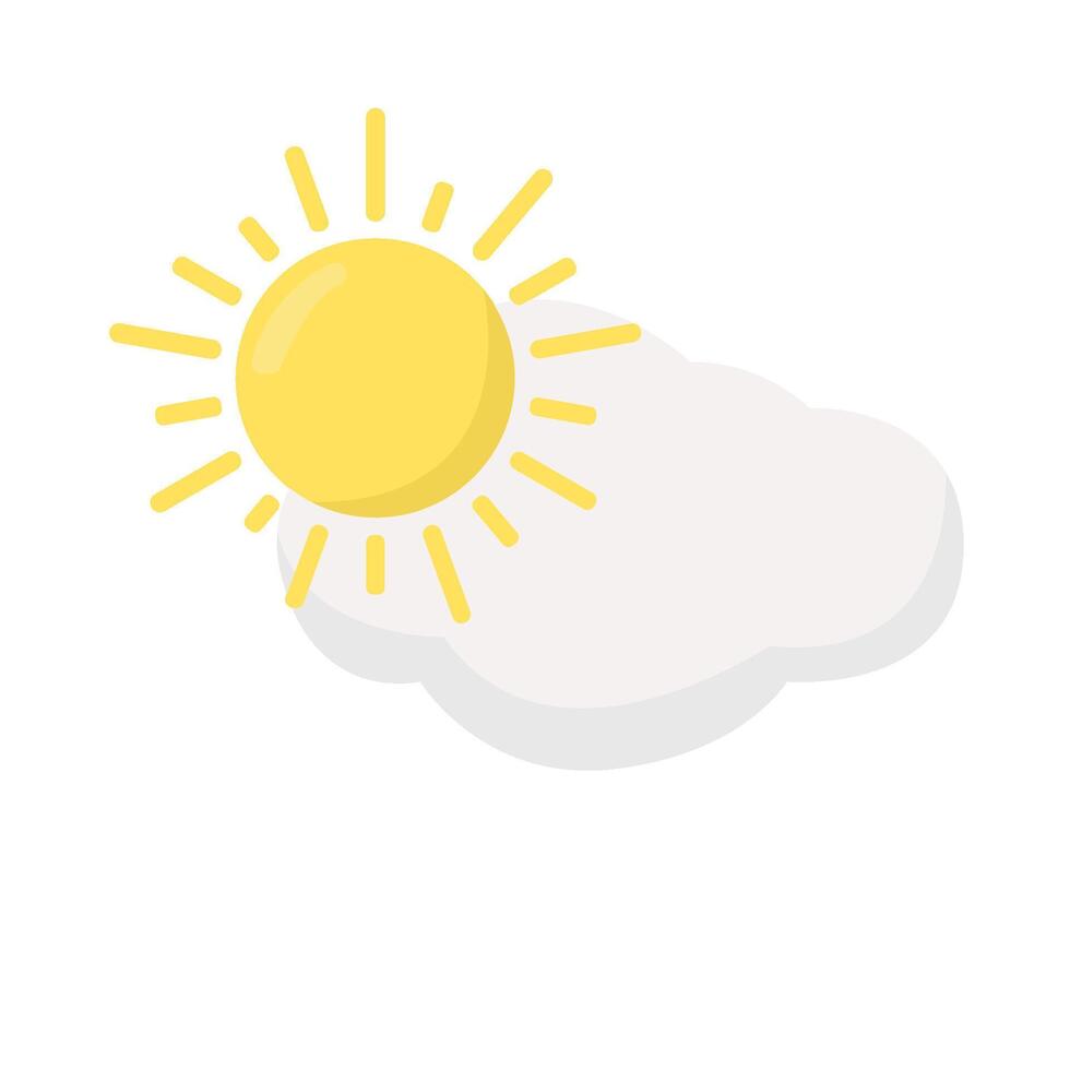 sun summer with cloud illustration vector