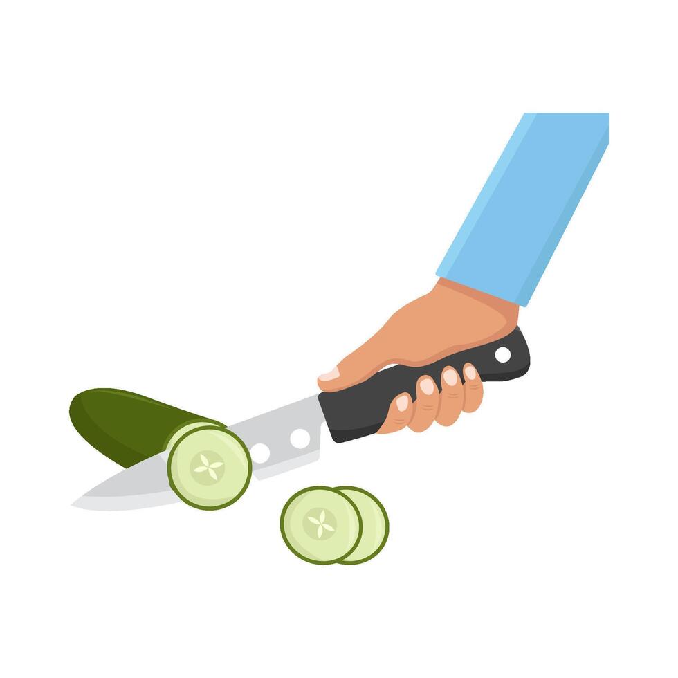 knife  piece cucumber illustration vector