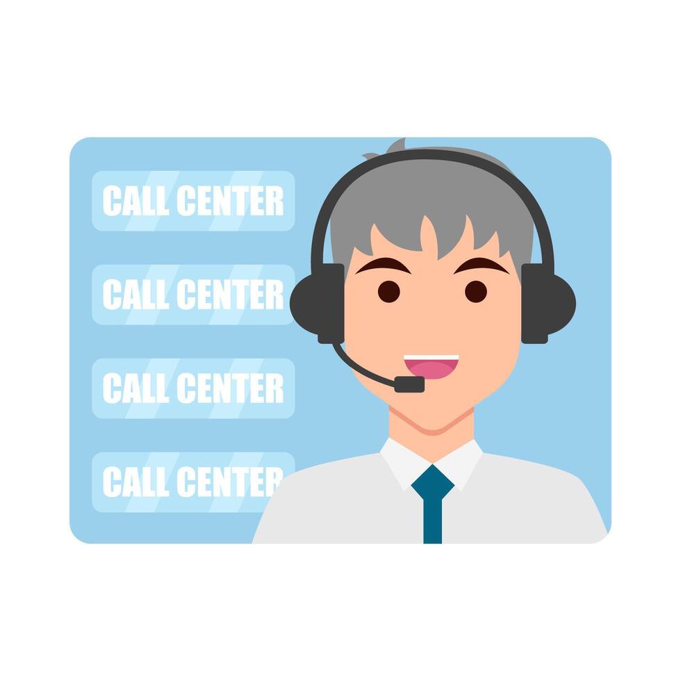call center with background illustration vector
