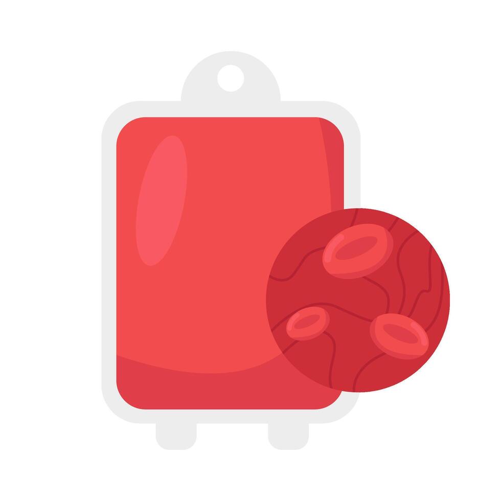 infusion blood with  red blood cells illustration vector