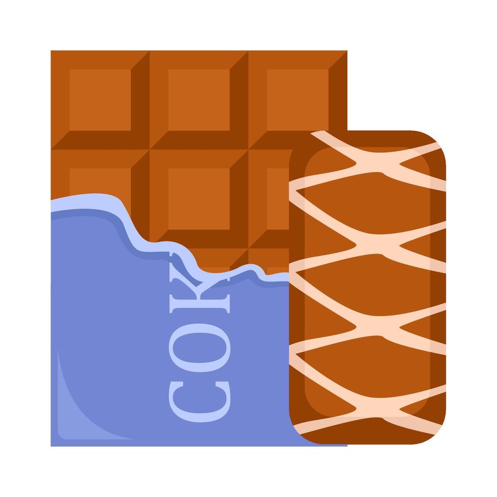 chocolate bar with ice cream chocolate illustration vector