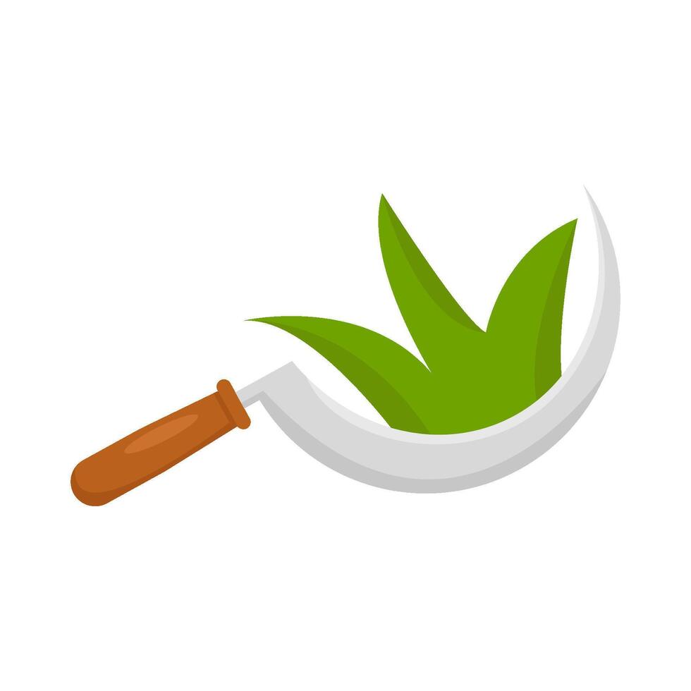 sickle with grass illustration vector
