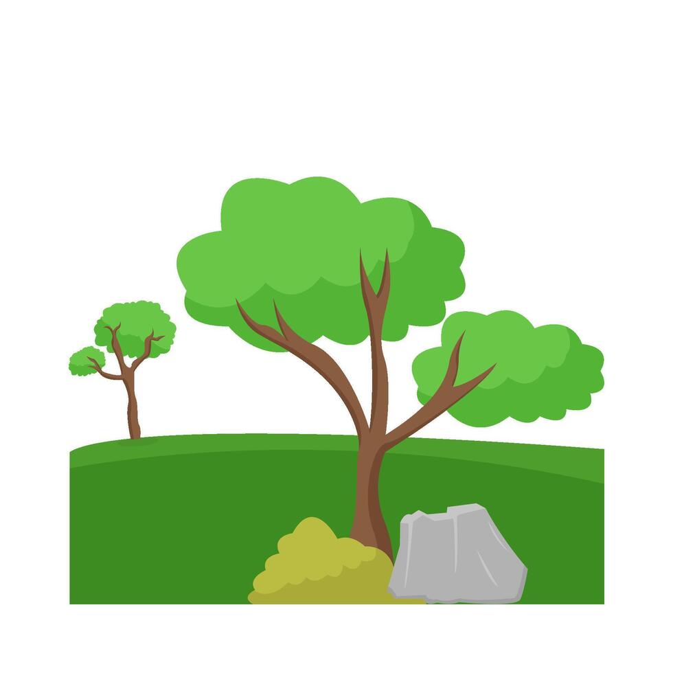 tree in garden illustration vector