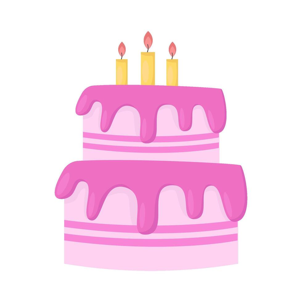 ilustración de pastel de cumpleaños vector