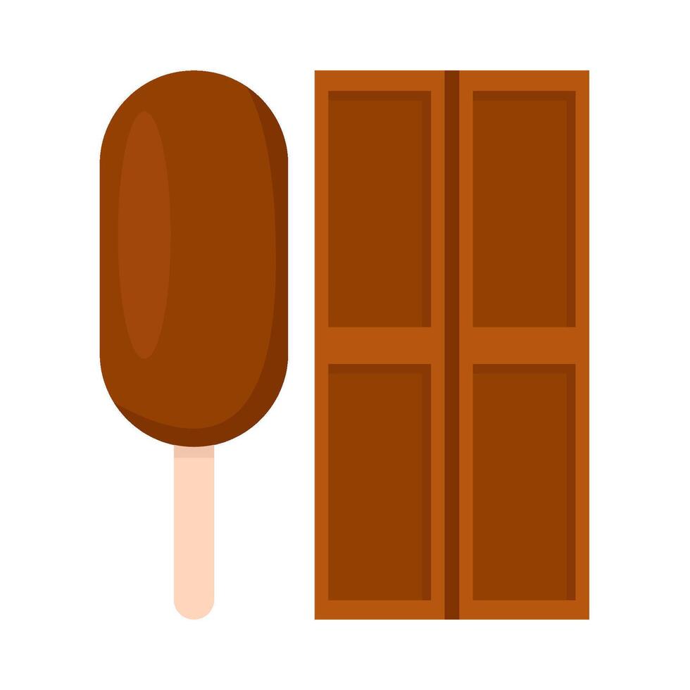 chocolate bar con hielo crema ilustración vector