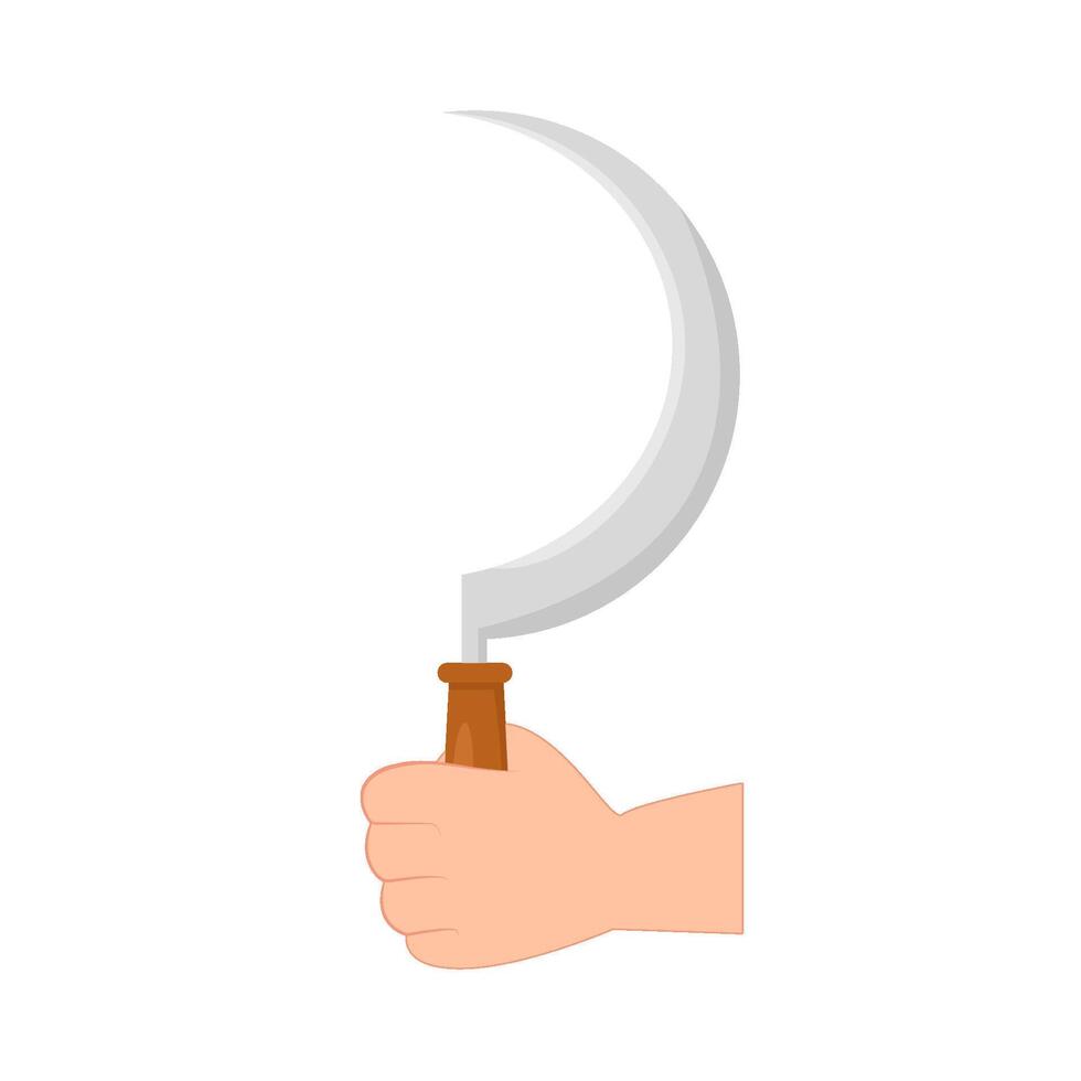 sickle in hand illustration vector