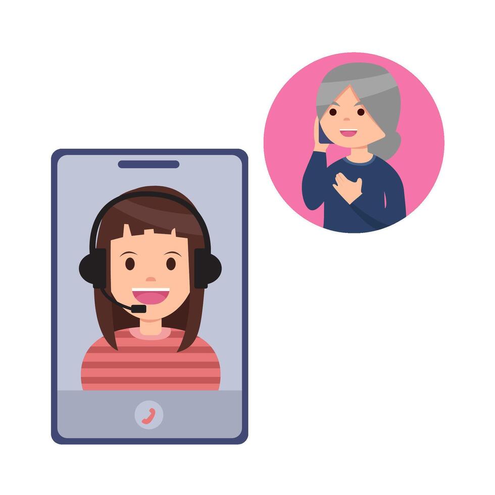 call center serve customers illustration vector