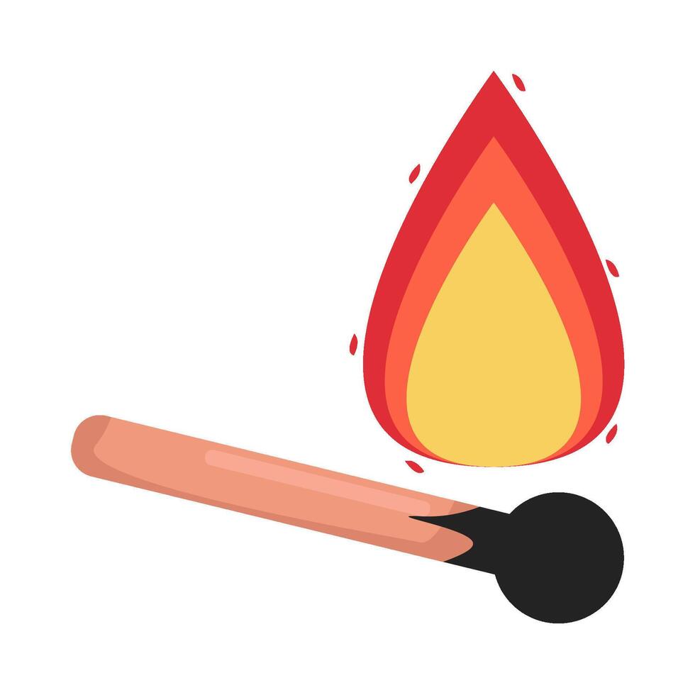 fire in match illustration vector