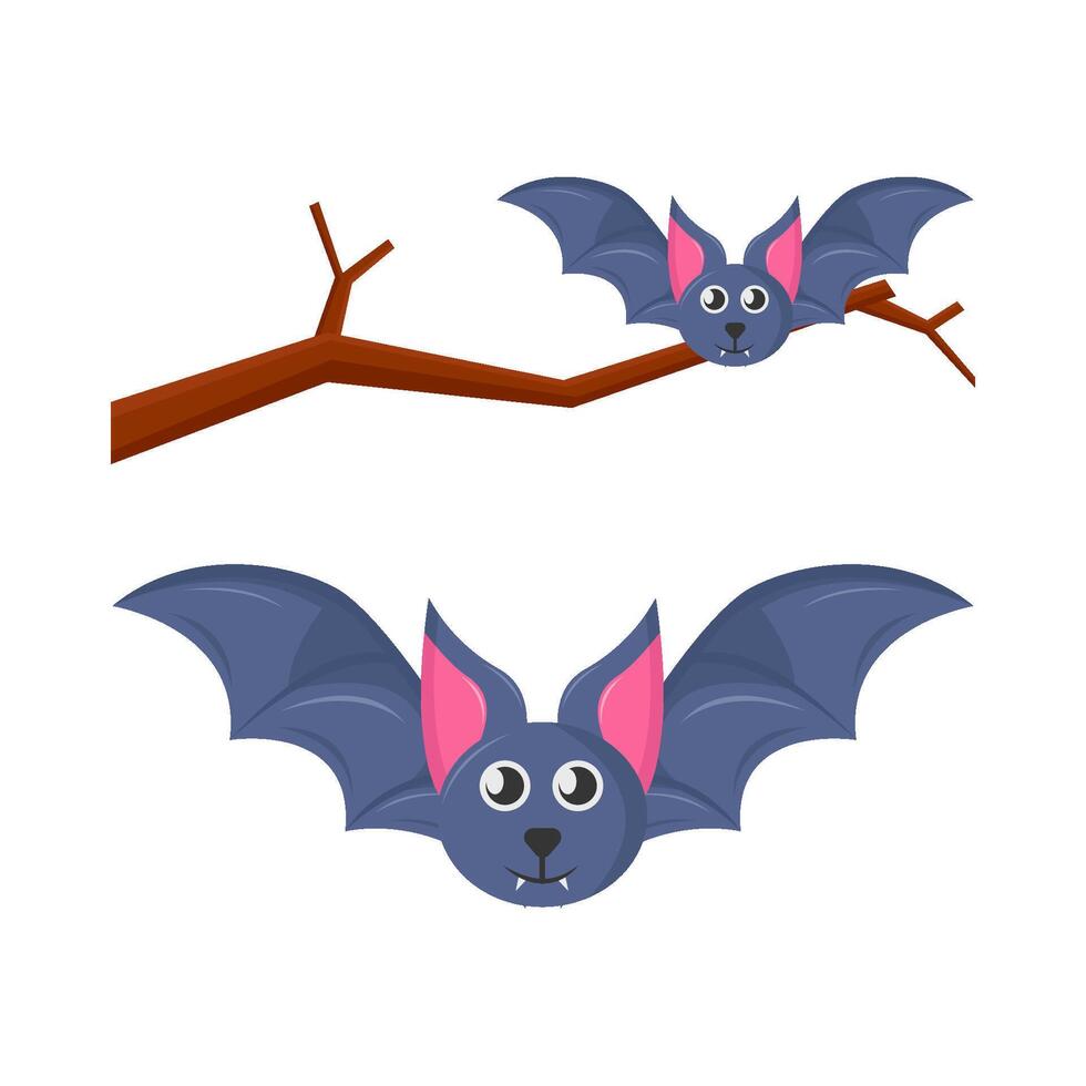 bat in twigs illustration vector